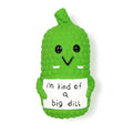 Green pickle squeaky dog toy with convex nubs for dental cleaning, natural latex chew for teething puppies