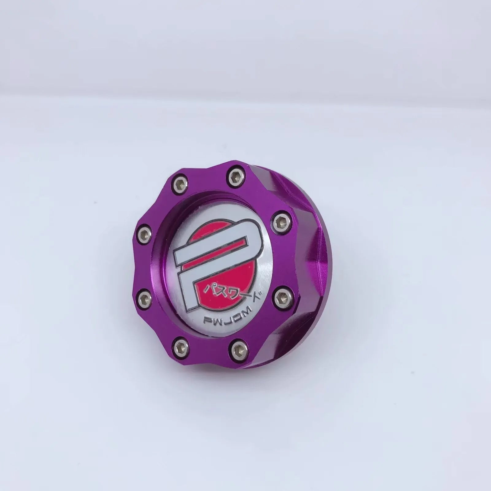 Aluminium alloy fuel tank cap for Honda vehicles in red, blue, gold, and purple colour options