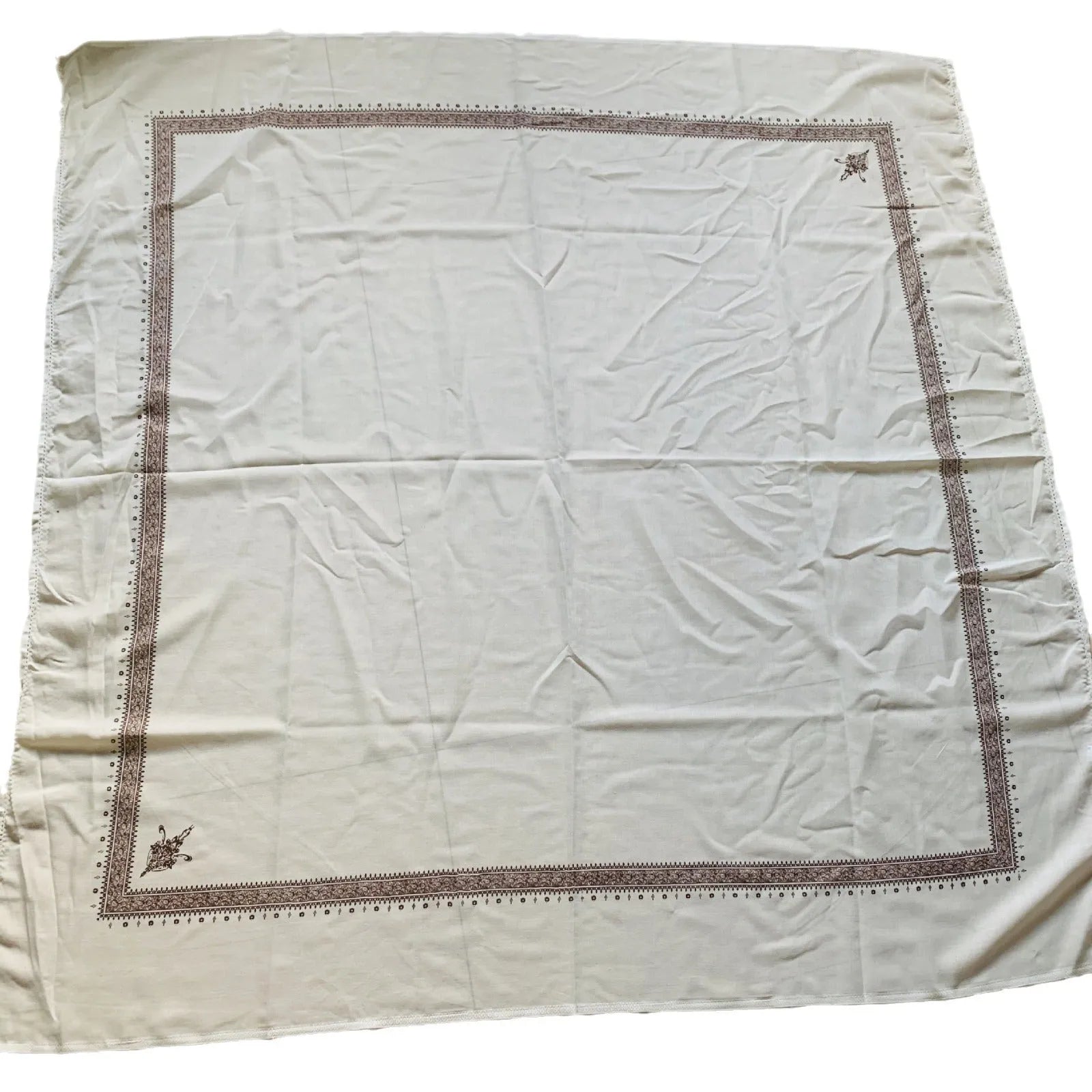 Large square printed polyester scarf showing one of six available colours