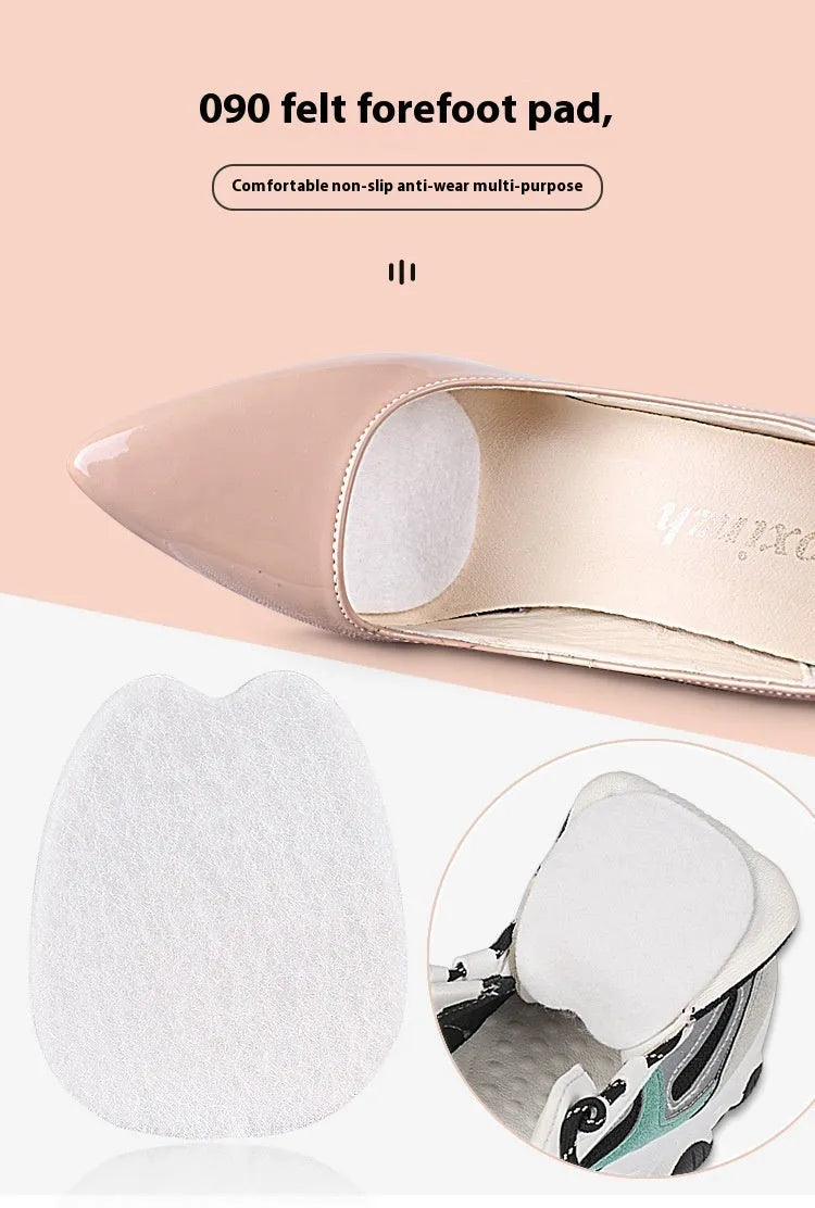 White thin felt tongue stickers for shoe comfort and anti-wear protection