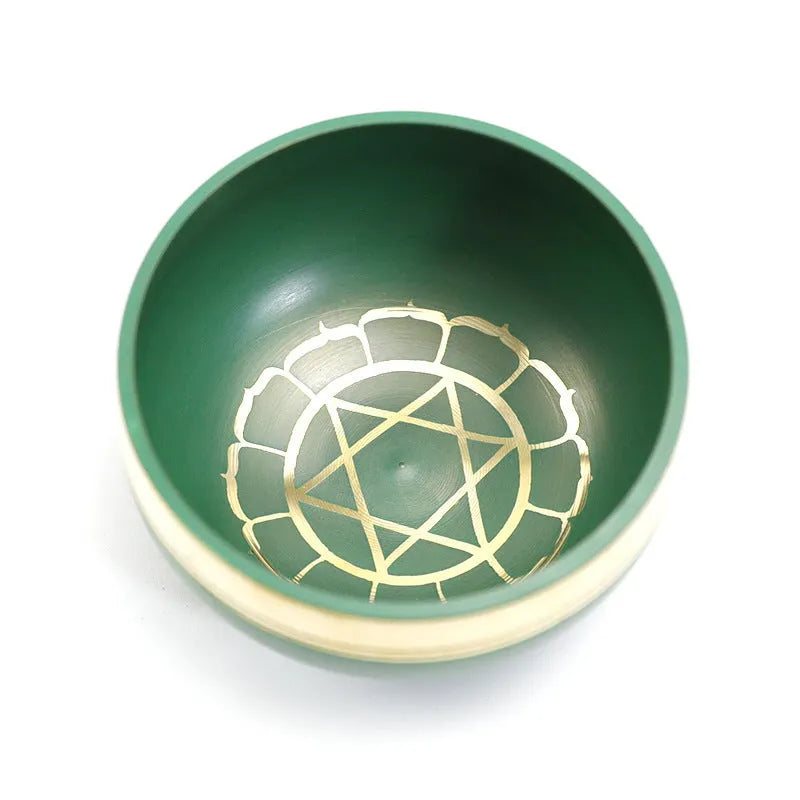 Handmade Himalayan singing bowl measuring 7.8cm diameter in seven colour options for yoga meditation