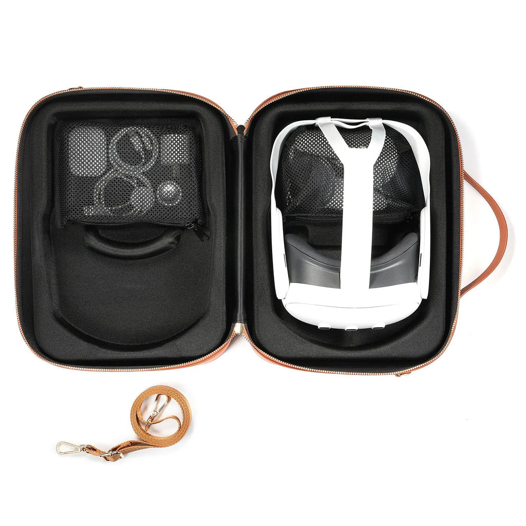 Black superfiber MR glasses storage box for Apple Vision Pro headset.