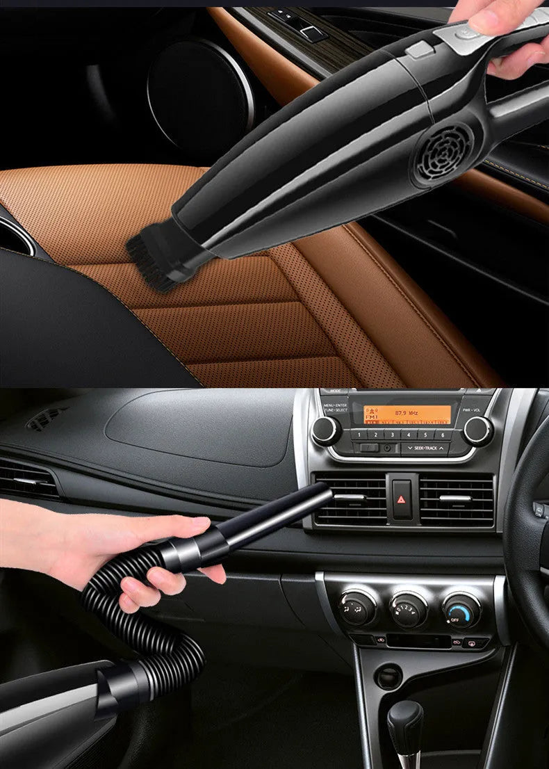 PoHigh Power Hypa car vacuum cleaner with 36cm length, black or orange ABS body, cigarette lighter power connection