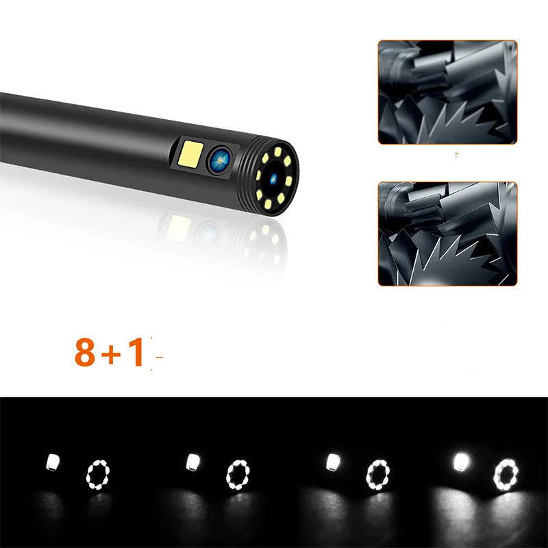 Wireless endoscope dual lens mini camera with 5.5mm and 8mm probes, IP68 waterproof, 20m length, HD resolution