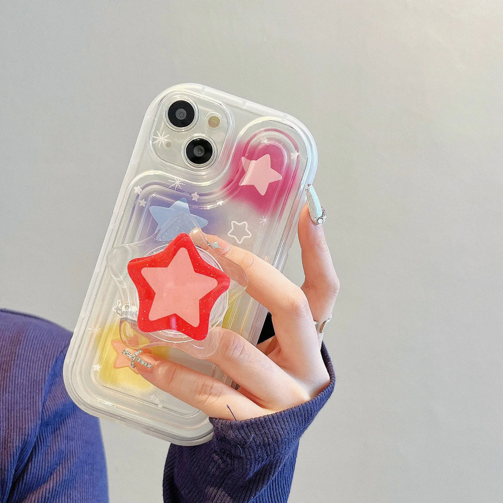 Blooming Colour XINGX Bracket Phone Case with anti-fall TPU cover for iPhone models