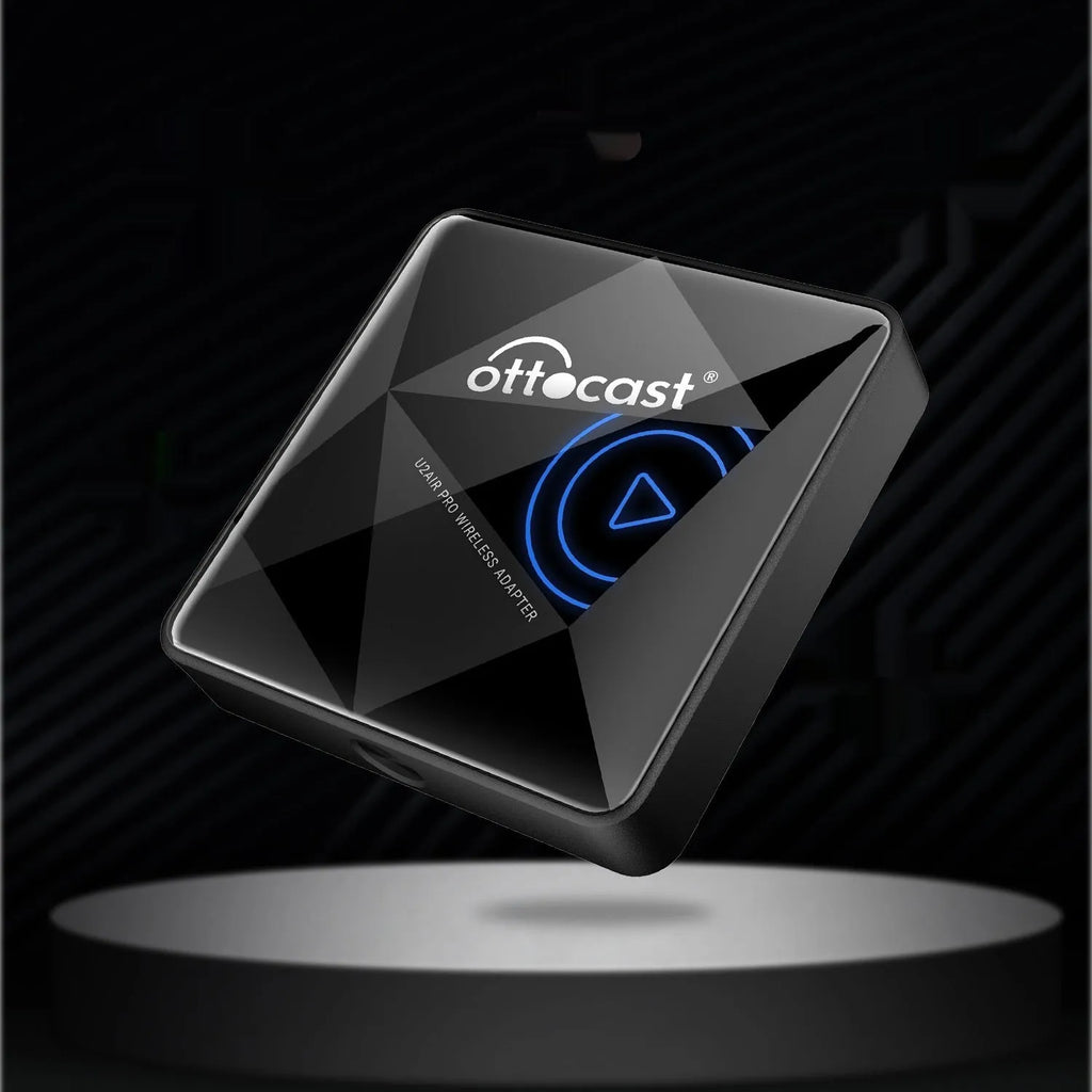 Black Wireless Car Bluetooth AIBOX Magic Box with Type-C connector for car audio streaming