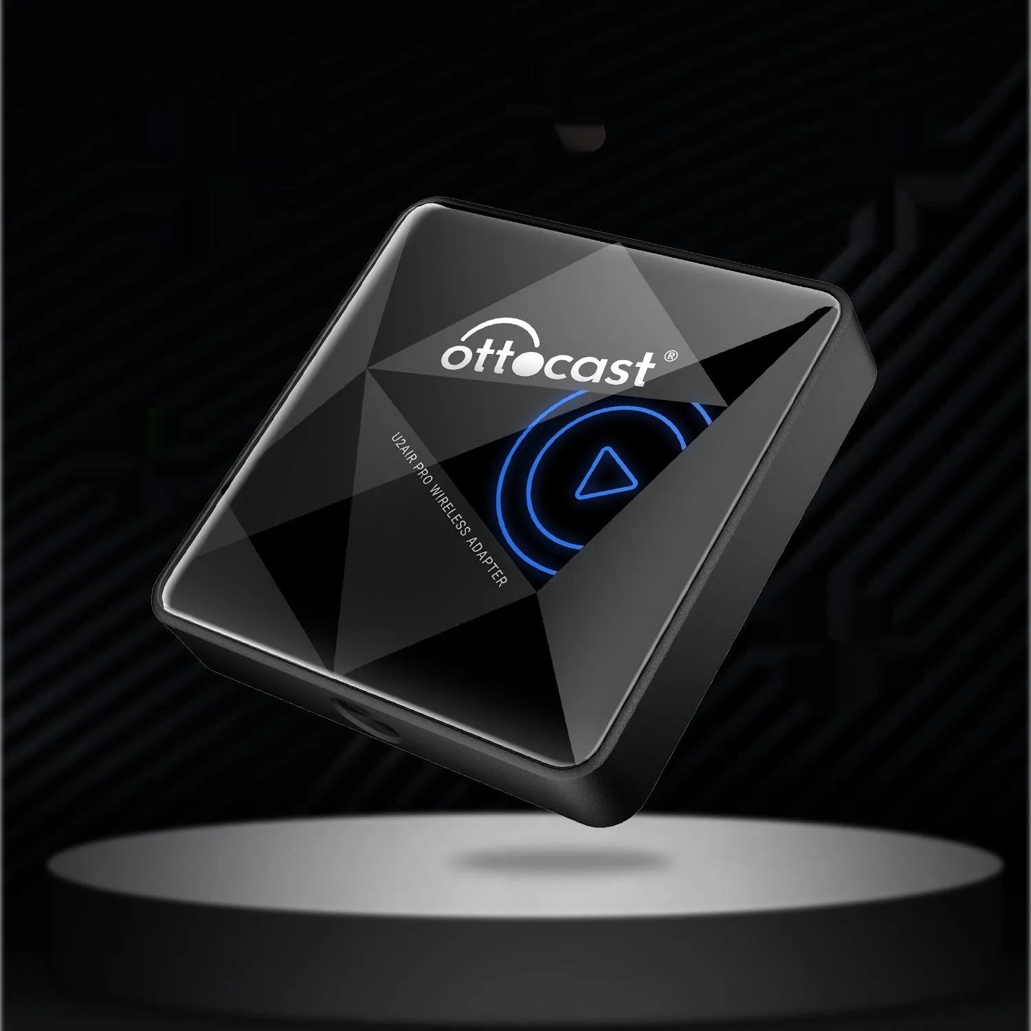 Black Wireless Car Bluetooth AIBOX Magic Box with Type-C connector for car audio streaming
