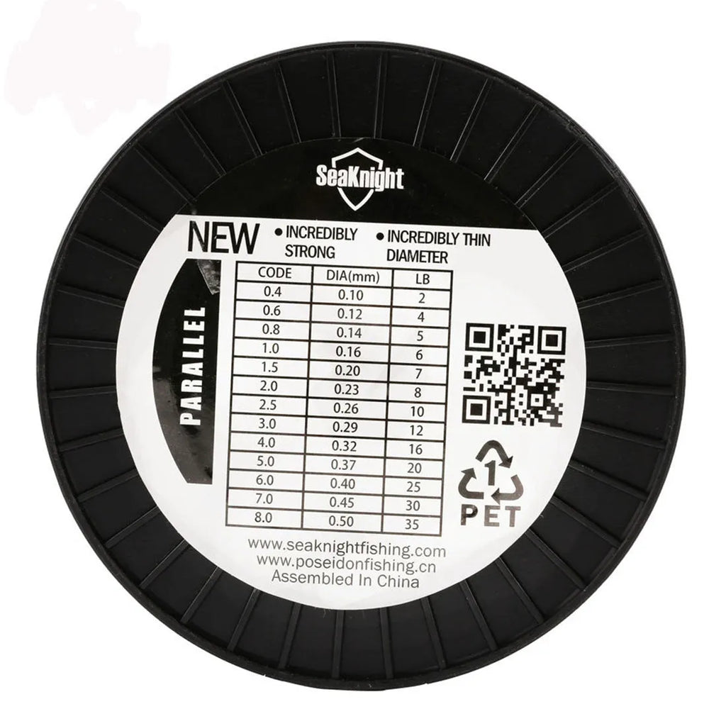 Seaknight1000 M nylon fishing line spool in 1000m length showing available colour options.