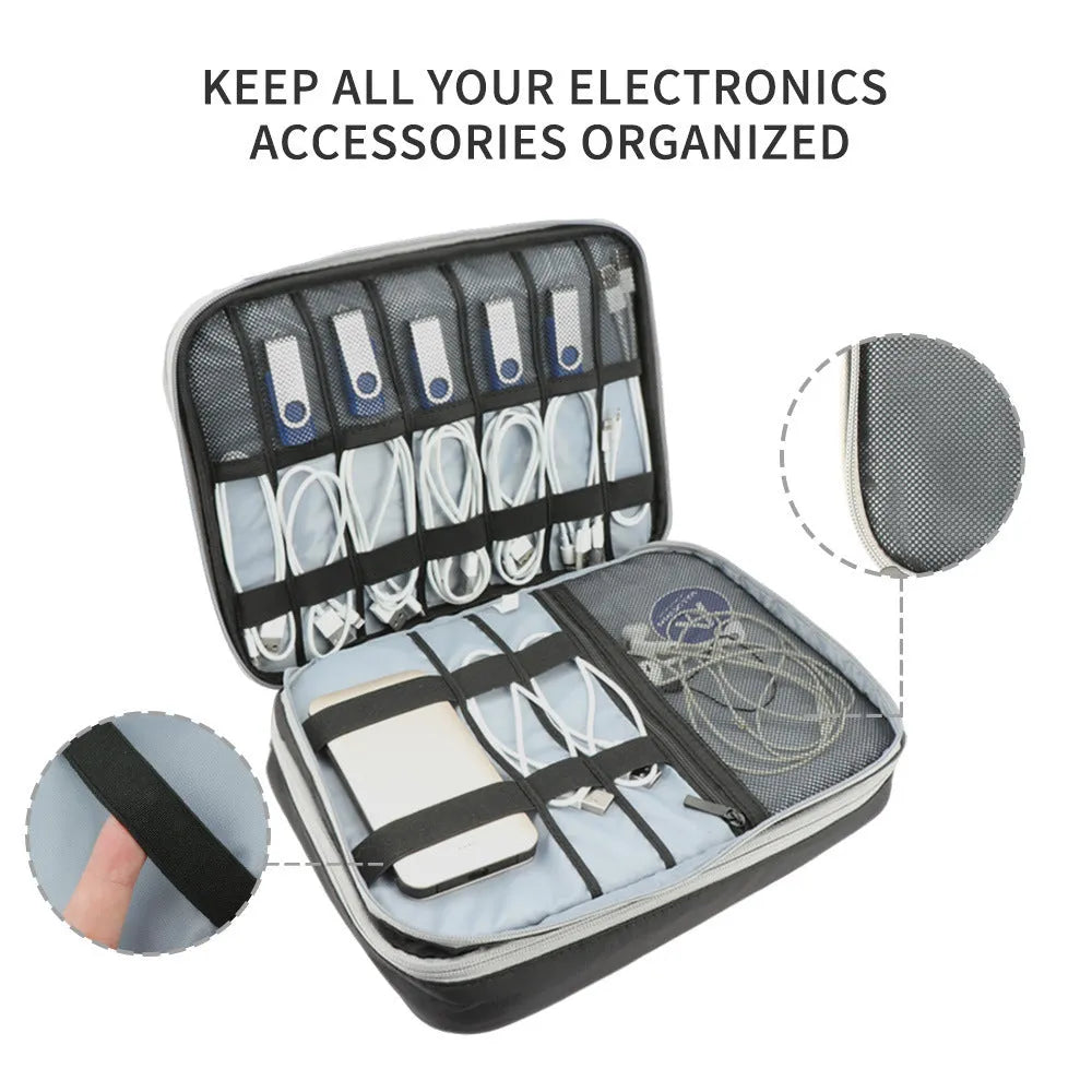 Three-layer travel storage bag with 20L capacity in grey polyester construction