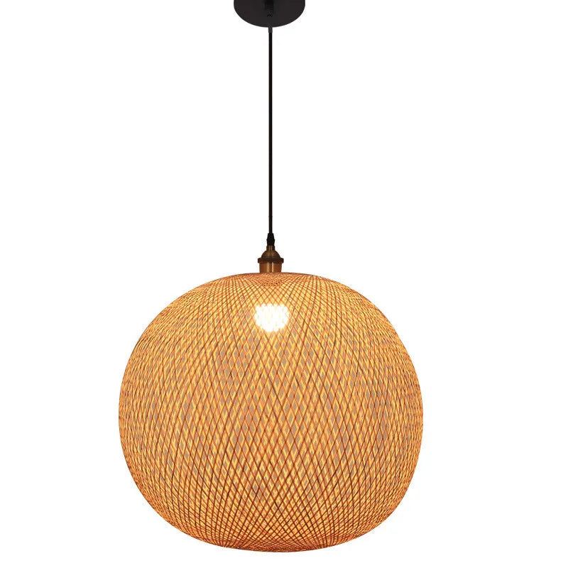Rustic pastoral style hall chandelier with a single fabric shade, shown in a bedroom setting.