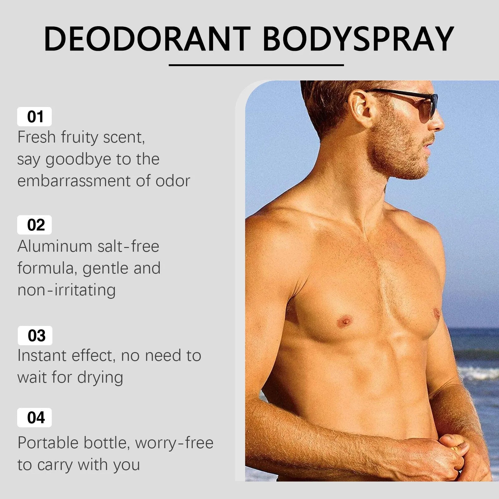 100ml men's fruit fragrance body care spray bottle with natural oils