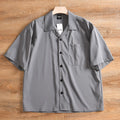 Men's lightweight pure cotton loose fit short sleeve shirt in Army Green colour