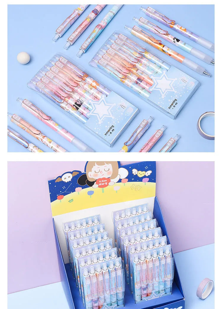 Six Lisa's Secret Constellation press gel pens with 0.5mm tips and zodiac designs
