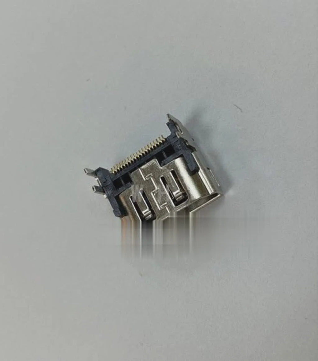 Silver HDMI interface host socket with 19-pin configuration for digital signal transmission