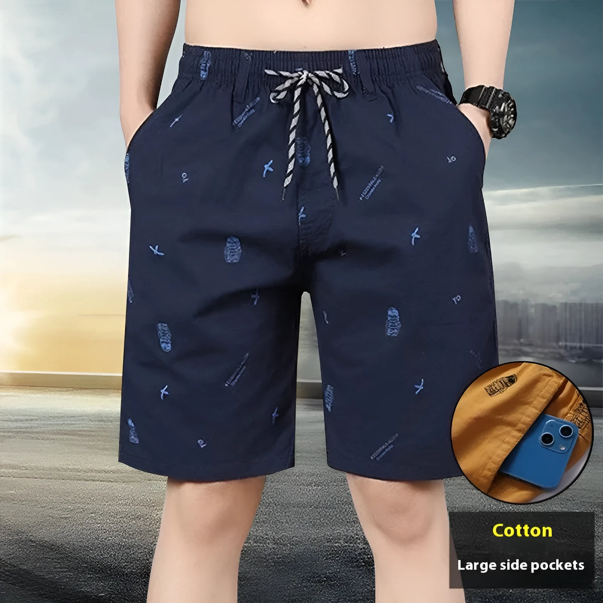 Women's army green loose cotton cropped pants with elastic waistband, laid flat.