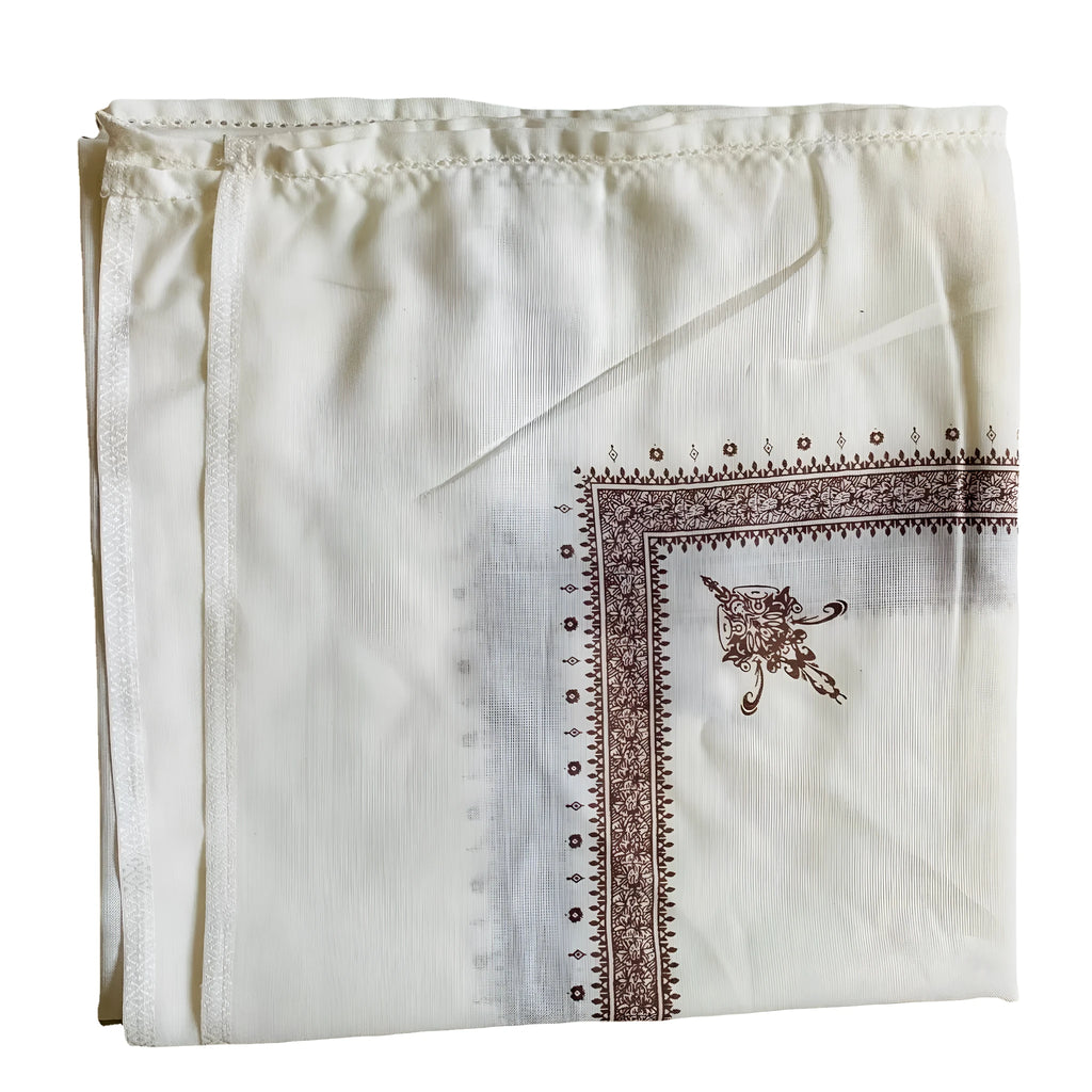 Large square printed polyester scarf showing one of six available colours