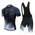 Cycling jersey set with top and pants in moisture-wicking fabric for summer riding