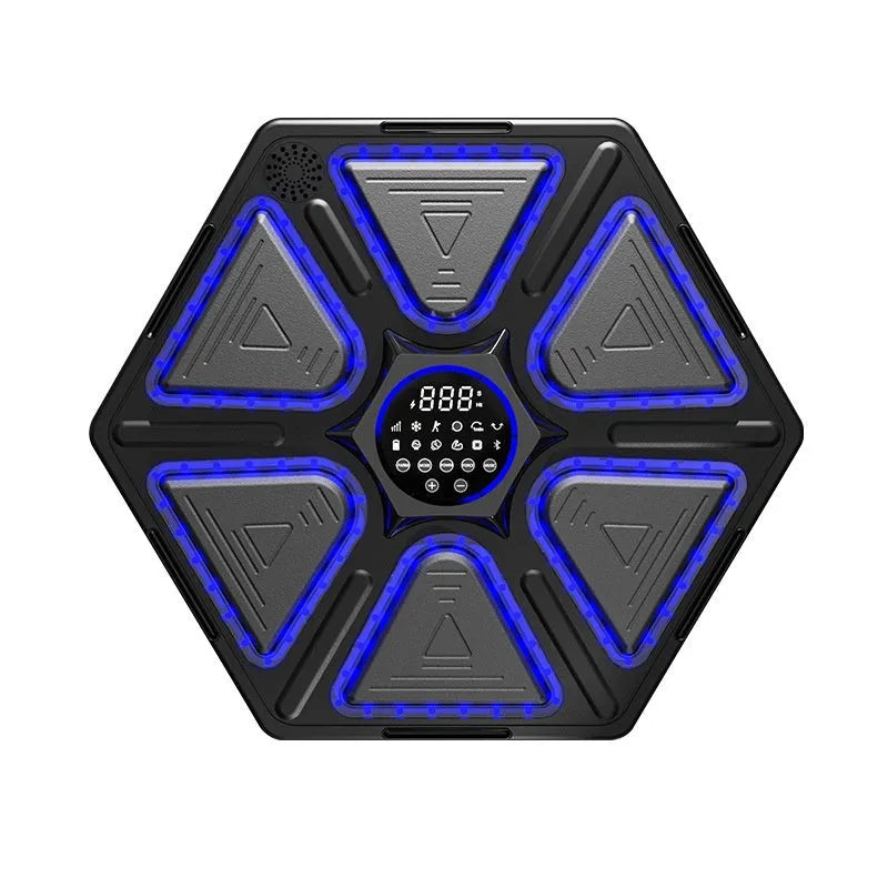 Electronic boxing wall target with music rhythm feedback system for home training