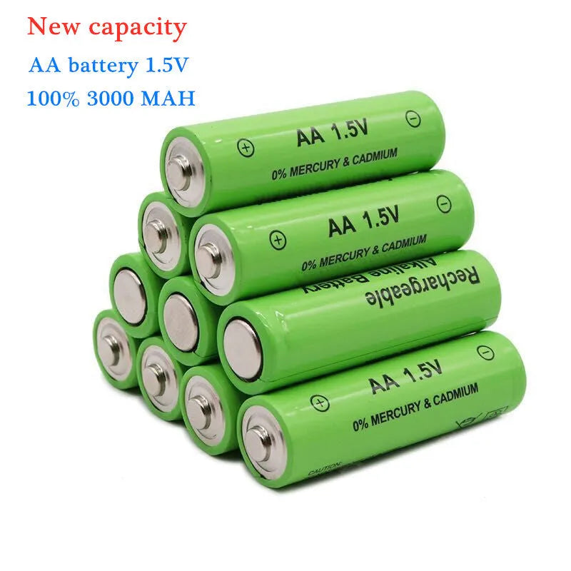 AA rechargeable battery with 3000mAh capacity showing standard dimensions and industrial grade construction