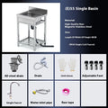 Brushed stainless steel single bowl kitchen sink with a deep groove design.
