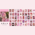 50-piece retro decorative sticker set for notebooks in six colours, printed DIY journal stickers.