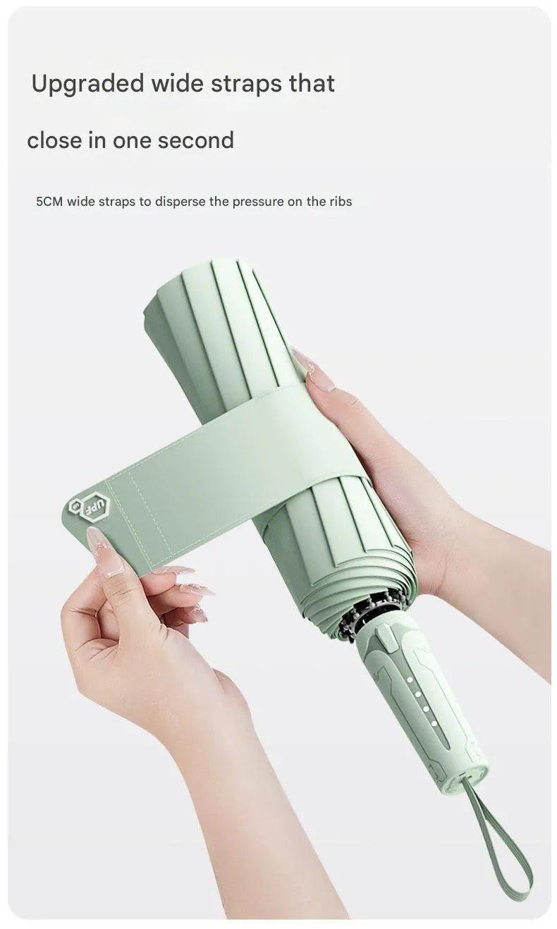 Automatic folding umbrella with oversized canopy in multiple colour options