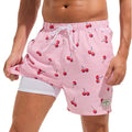 Men's loose quick-drying boxer swimming trunks in spandex with micro-elasticity, showing colour pattern options