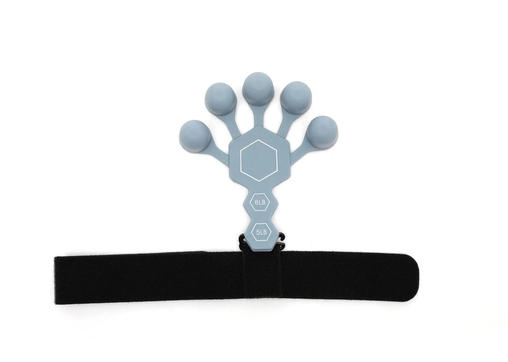 Silicone 5-finger hand rehabilitation trainer for adults in black or grey colour