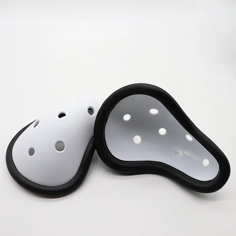 Rubber genital protector for hockey, rugby, boxing, Sanda, and fighting sports in adult and children's sizes