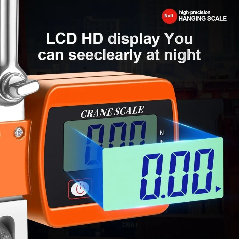 Electronic hook scale digital display portable weighing device