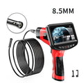 8.5mm diameter dual-lens endoscope camera with snake pipeline and hard wire cable options for inspecting narrow spaces