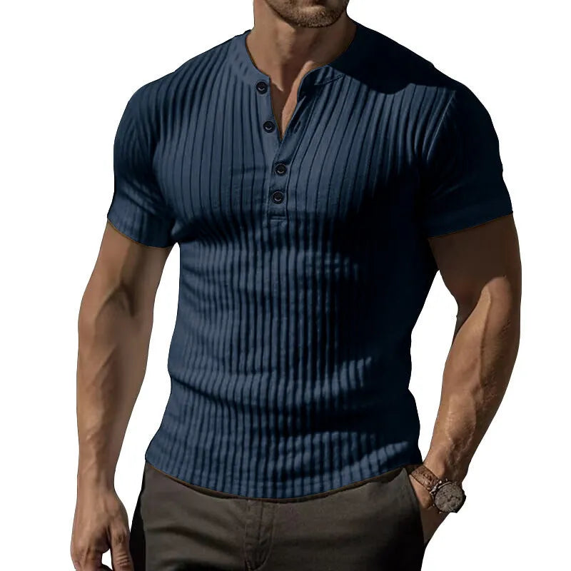 Men's slim-fitting sports t-shirt in polyester, available in white, black, khaki, Army Green, navy blue.