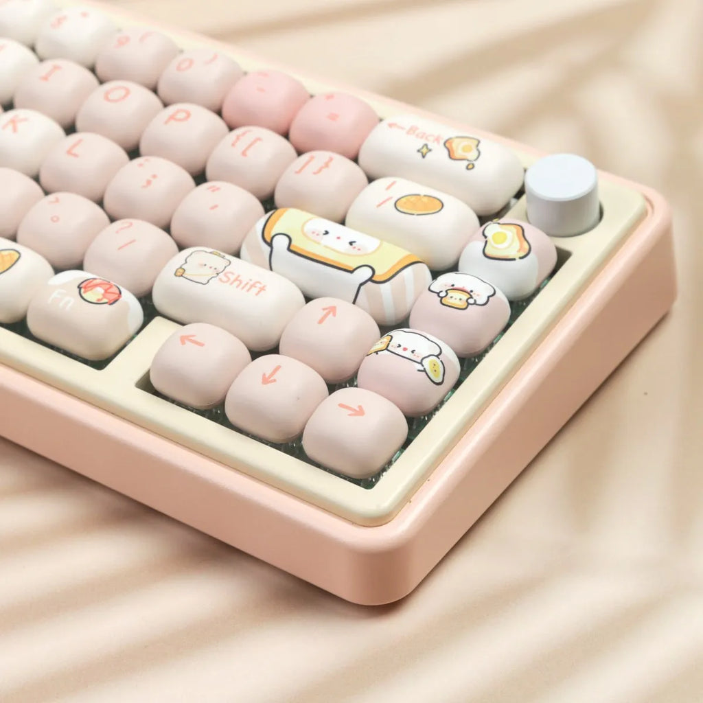MOG Steamed Bread Key Cap Bread Bear full set with thermal sublimation printing on PBT plastic