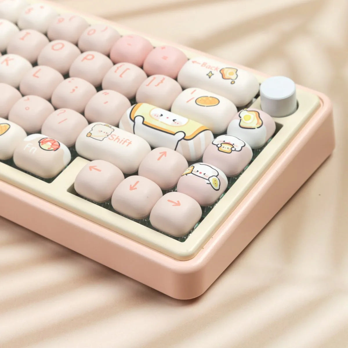 MOG Steamed Bread Key Cap Bread Bear full set with thermal sublimation printing on PBT plastic
