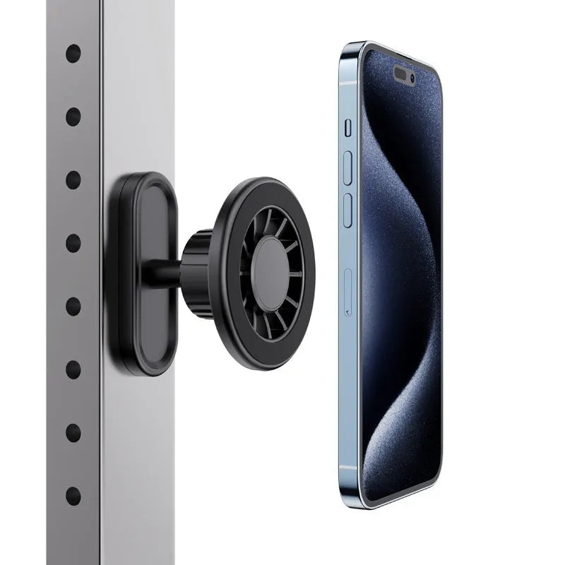 Double-sided magnetic photography bracket with plastic construction and universal smartphone clip