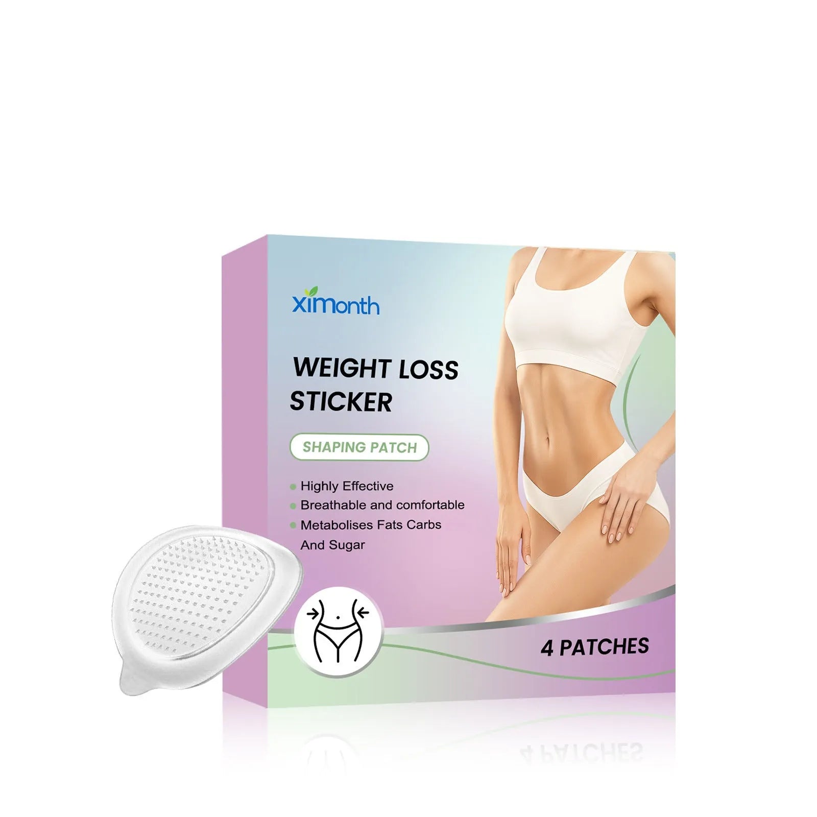 Four-piece pack of body nursing adhesive bandages with aloe and mint extracts for gentle skin care