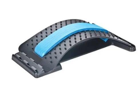 Adjustable back stretcher with 8 massage heads in blue, green, pink, purple, or red colour options