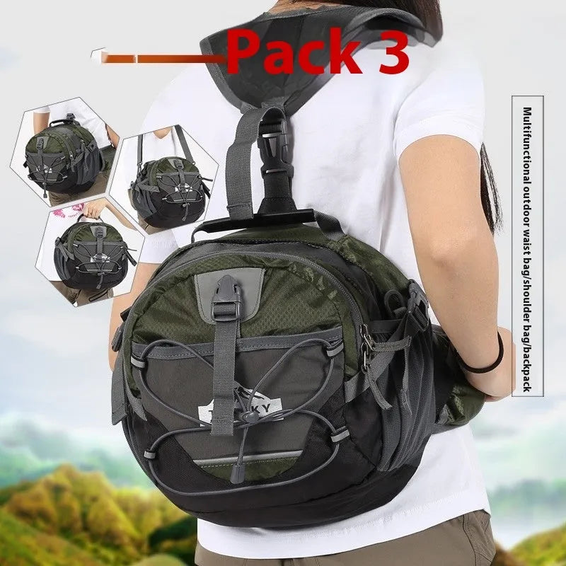 18L nylon outdoor sports waist bag crossbody shoulder handbag in Army Green or Orange with letter graphic pattern
