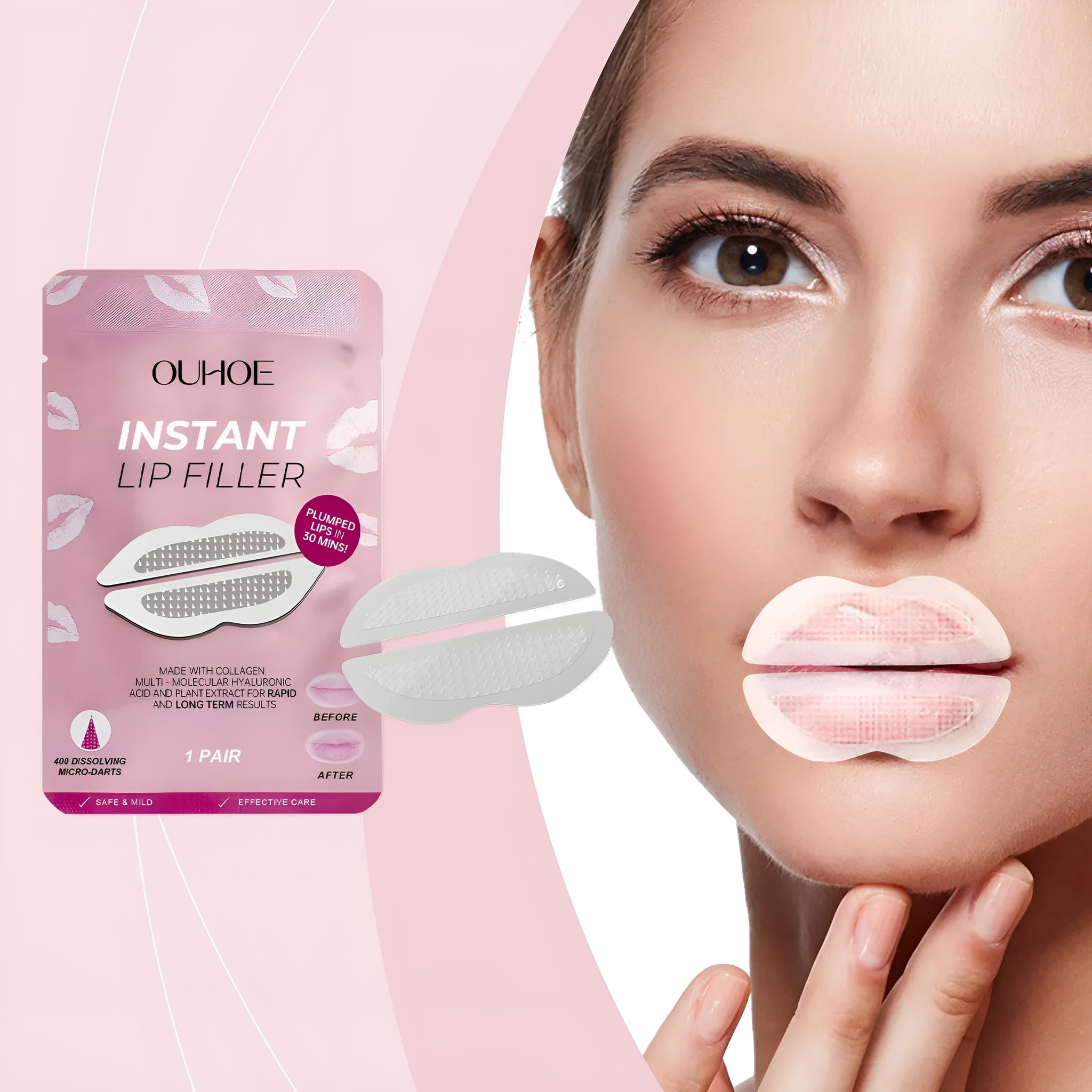 Silicone lip nursing adhesive bandage for moisturising lip care measuring 8cm by 12cm