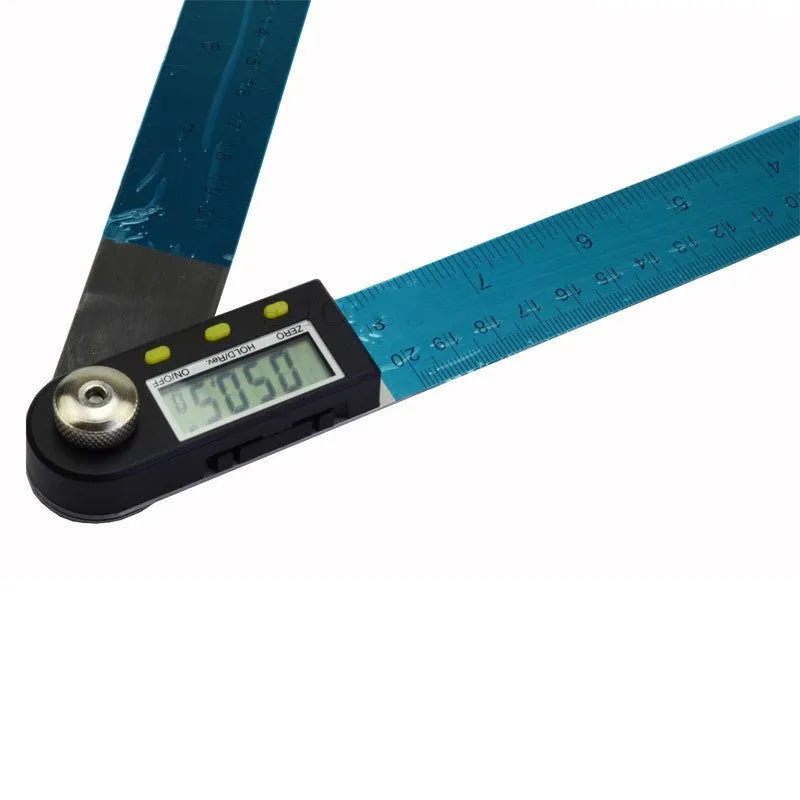 Stainless steel digital angle ruler and protractor with electronic display, 0-360 degree range, 200mm/300mm/500mm, 250g