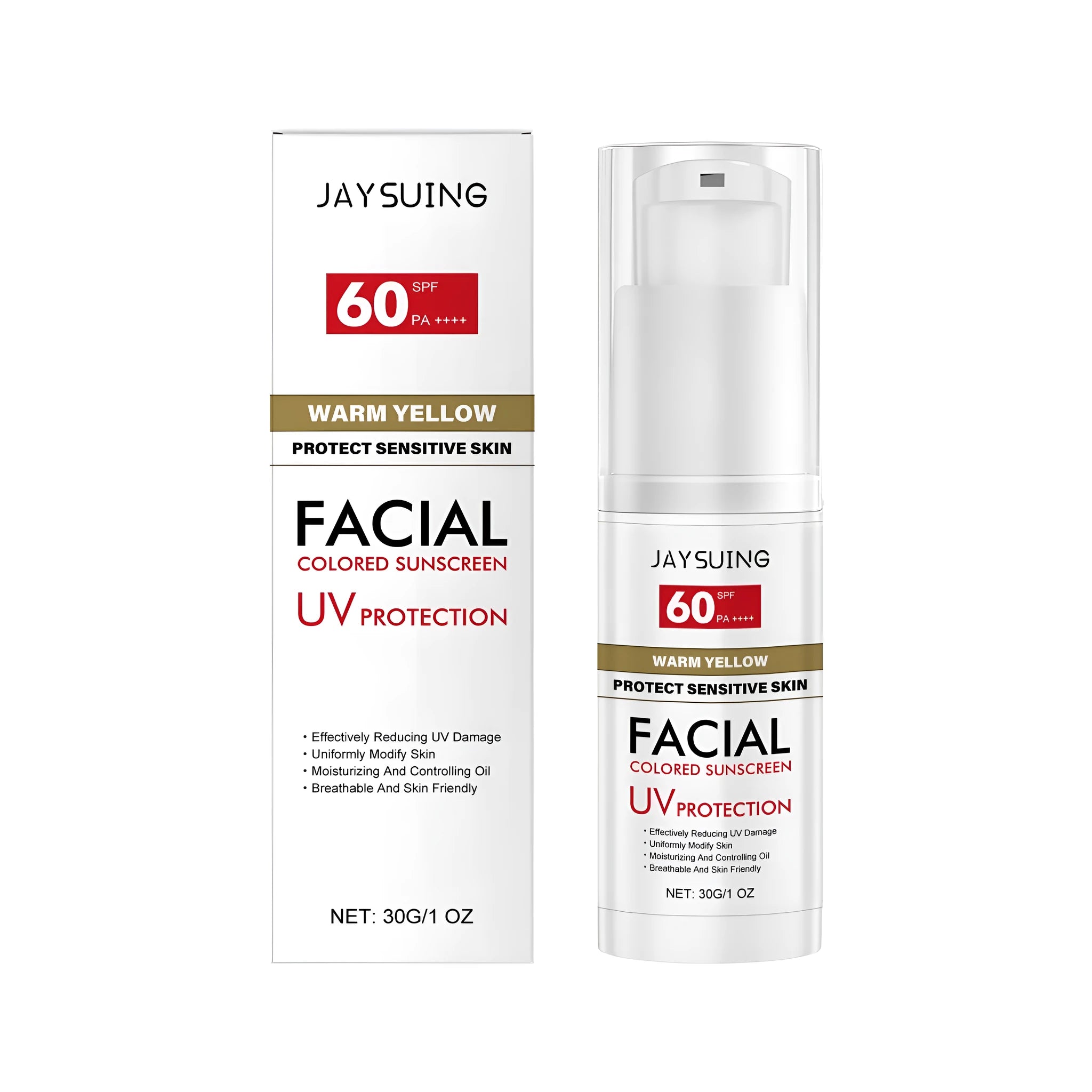 30g tube of lightweight facial sunscreen with SPF 50+ and PA++++ protection, showing hyaluronic acid and Centella asiatica extract ingredients.