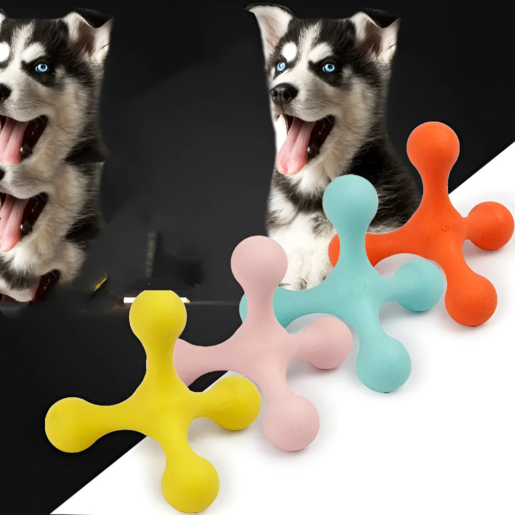 TPR molar dog toy in blue, 10x10cm, for dogs and cats, designed for teeth cleaning and fresh breath