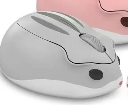 Hamster wireless mute mouse in grey, pink, or yellow with Bluetooth connectivity and compact size