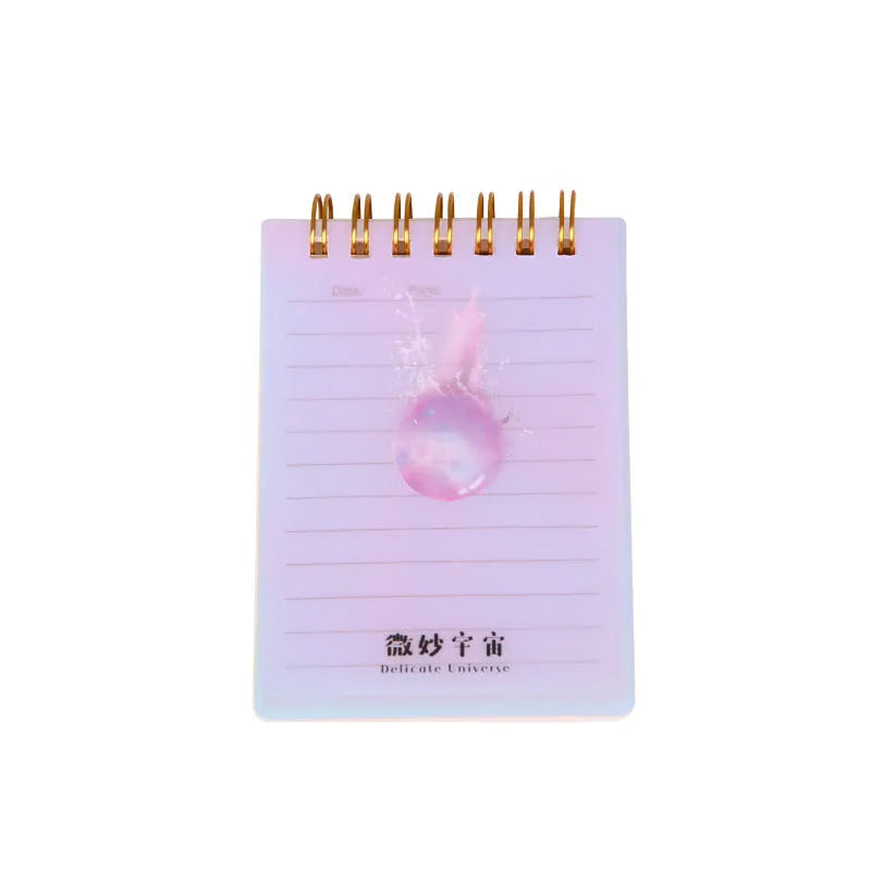 Rollover Coil Notebook in A7 size with spiral binding, PP cover, and 80g paper for pocket notetaking