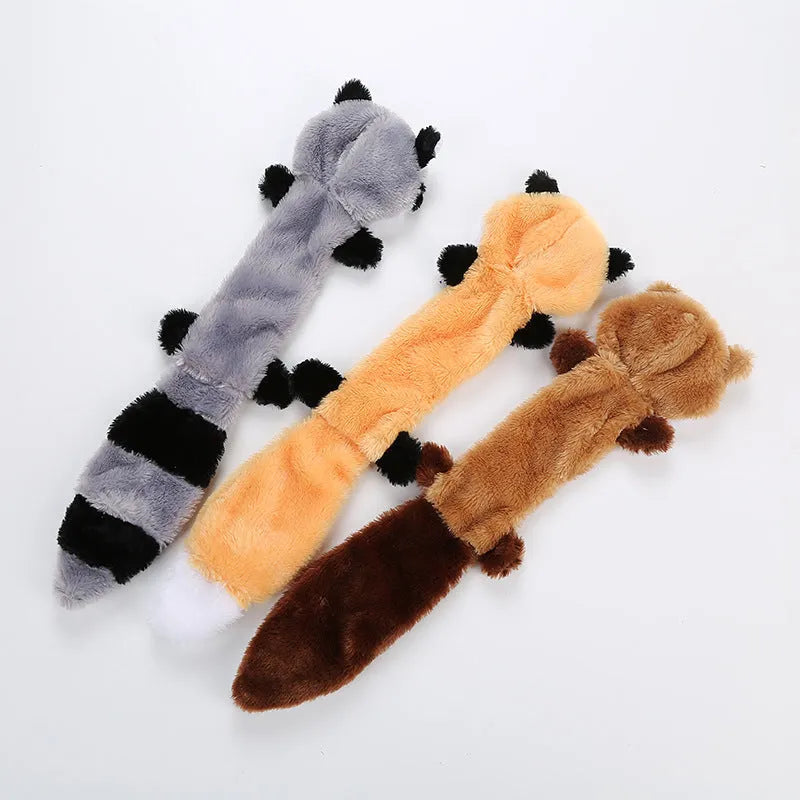 46cm long plush squeaking dog toy in multiple colour options