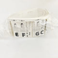 Set of 88 white cardboard piano key stickers showing staff notation and colour note bars for a full-size keyboard.