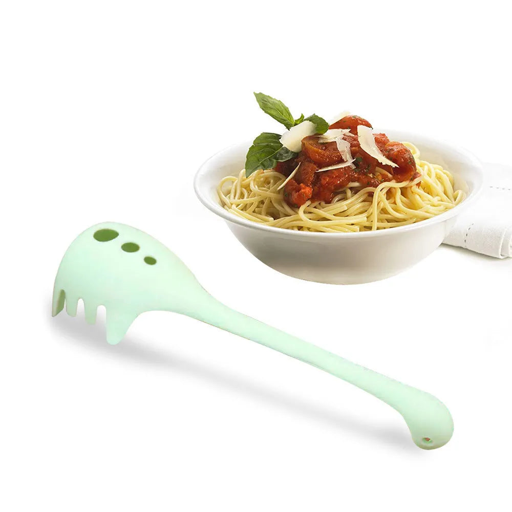 Multifunction kitchen spoon set with plastic shovel and spaghetti spoon for cooking tasks