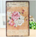 Hardcover notebook with cloth cover showing retro floral pattern in either lily, peony or white rose design
