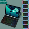 iPad protective case with integrated luminous Bluetooth keyboard and shockproof TPU construction