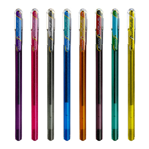 K110 1.0mm gel pen with pearlescent glitter ink in eight colour options.